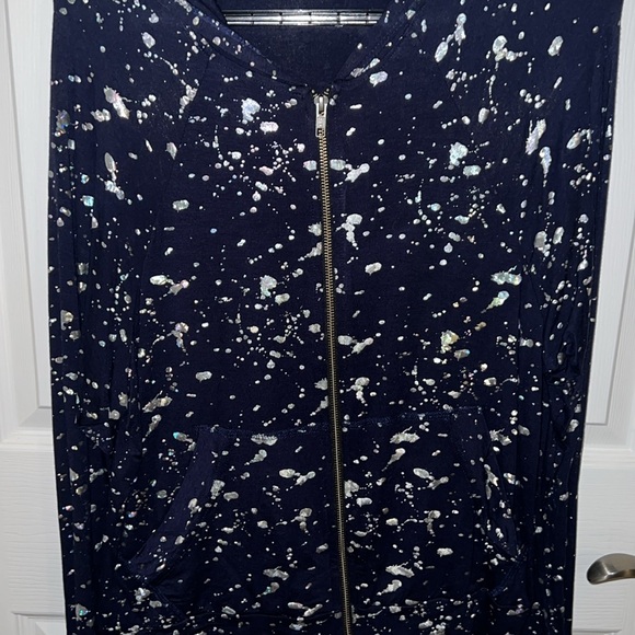 Terez navy zip up silver splatter - Picture 5 of 8